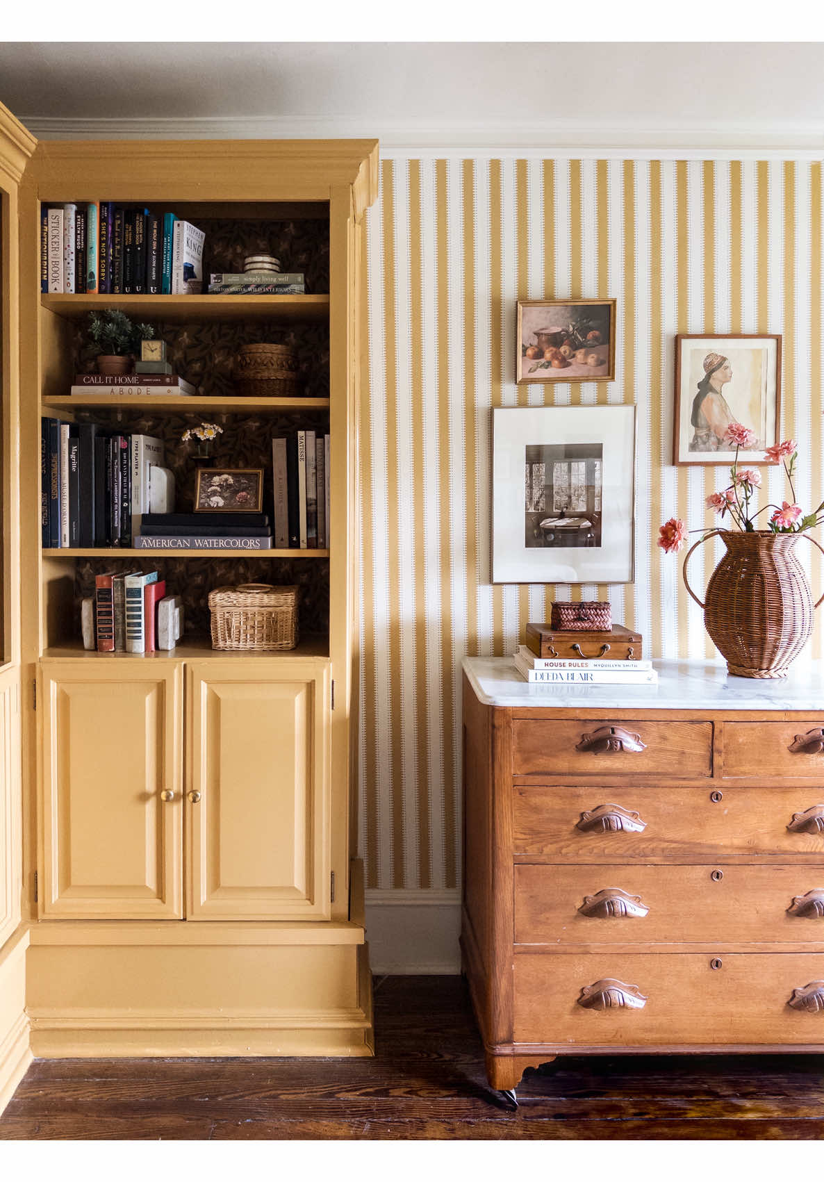 TikTok post by @styleitprettyhome for Magnolia. Caption reads: A little pop of yellow goes a long way. Inspired....