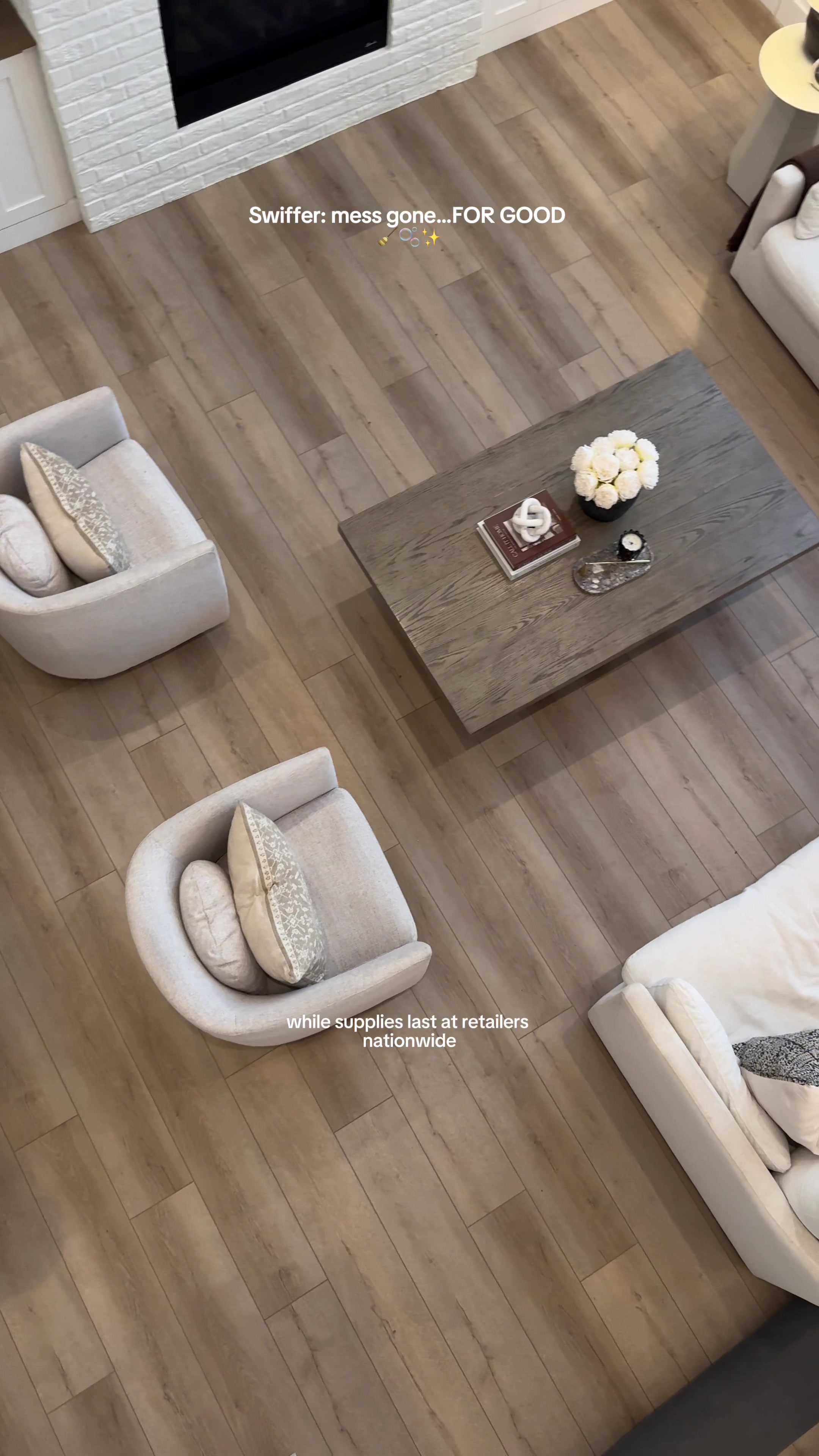 TikTok post by @sydnie_green for Swiffer. Caption reads: #AD #SwifferPartner My messes are gone FOR GOOD....