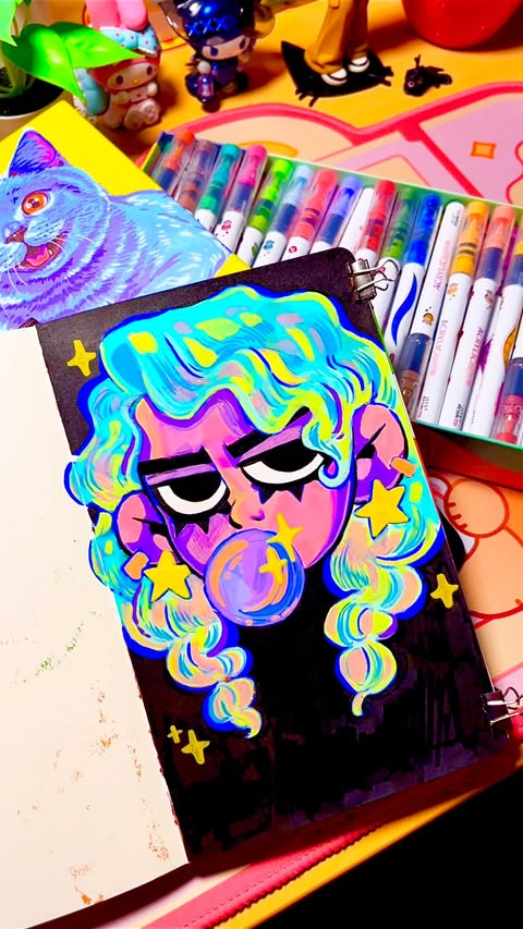 Instagram post by @lalaineartgeek for Let’s Resin. Caption reads: [...] markers 🙂‍↕️✨ this time I’m using....