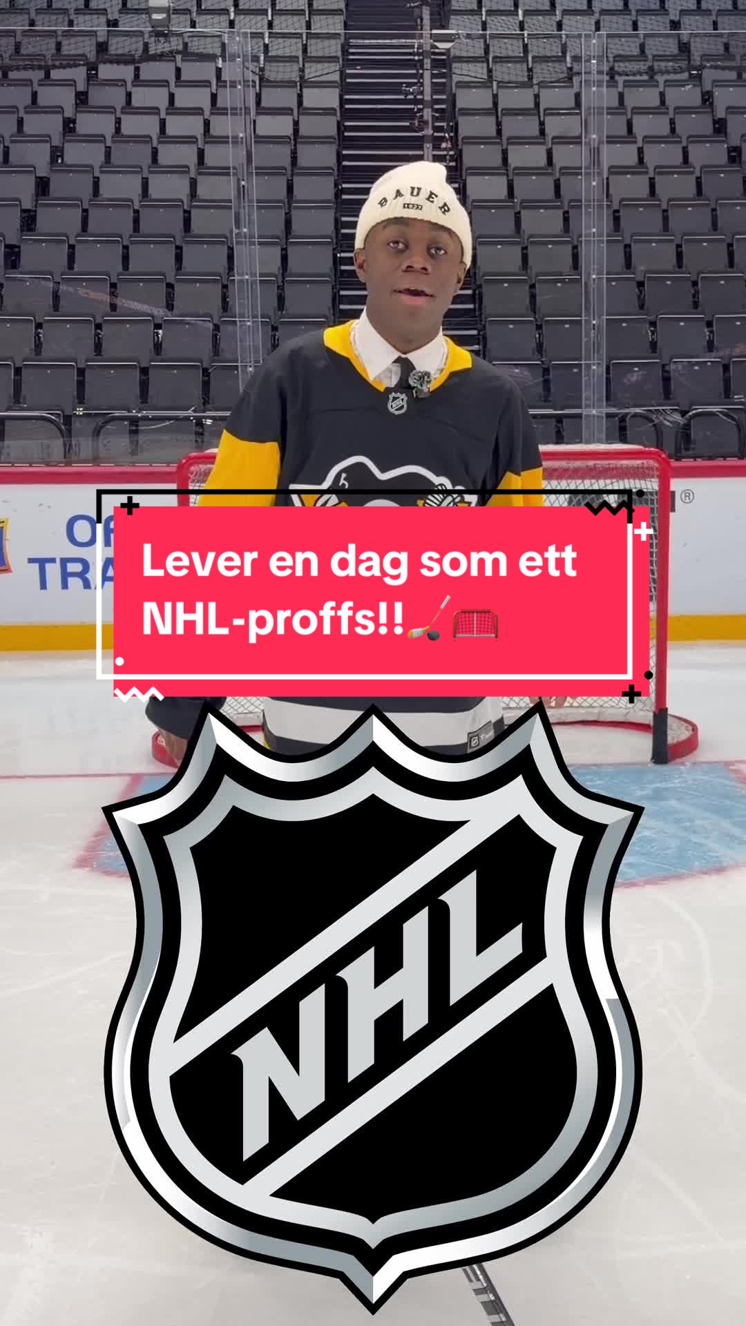 TikTok post by @tiktokchrille for BAUER Hockey. Caption reads: [...] I betalt samarbete med @BAUER Hockey Europe .