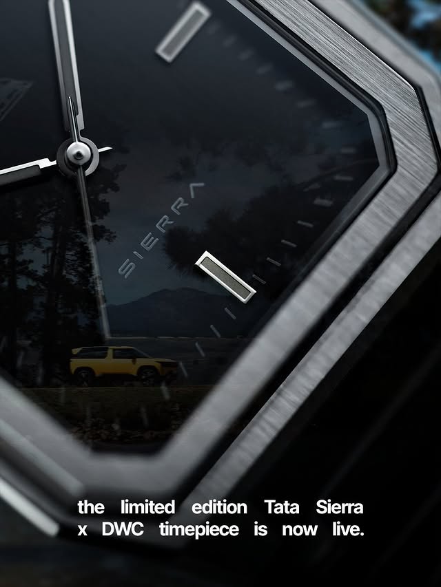 Instagram post by @thetatasierra for Tata Motors. Caption reads: Some icons tell time. Others define it. The....