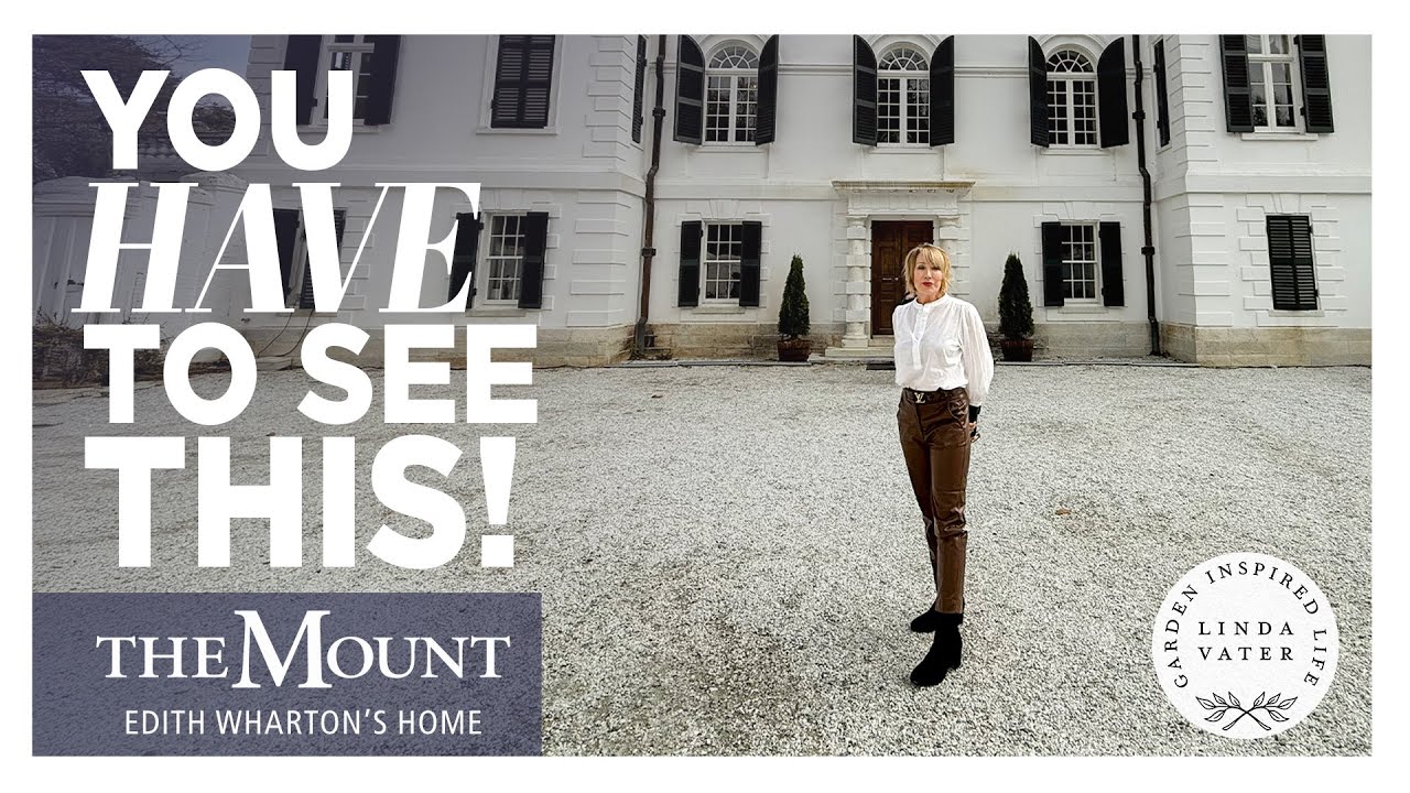 YouTube post by @LindaVater for Zazzle. Caption reads: Edith Wharton’s Gilded Age Home Tour | The Mount,....