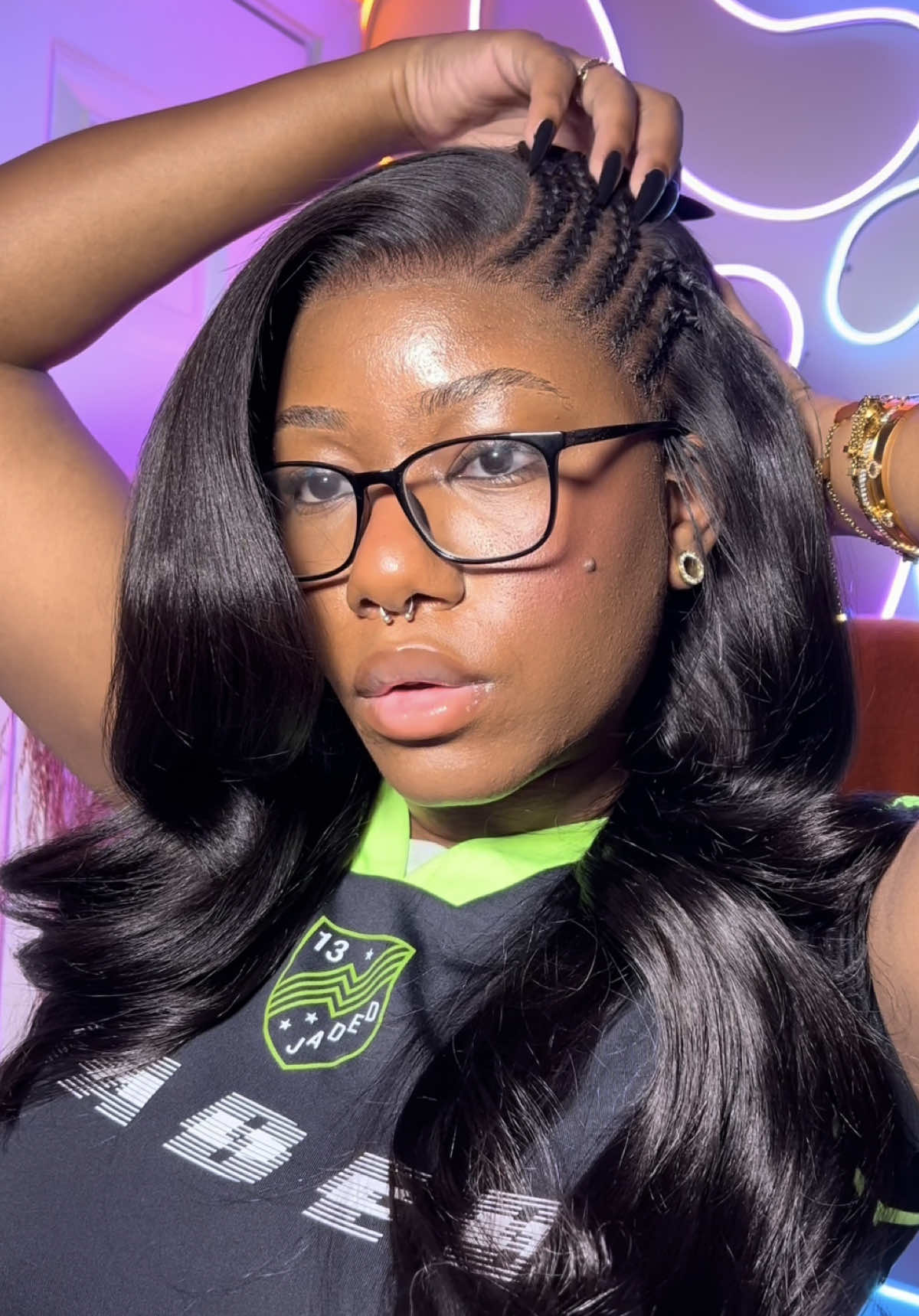 TikTok post by an influencer for Luvme Hair. Caption reads: [...] off 🤑✨ WIG DETAILS 📌 from: @Luvmehair....