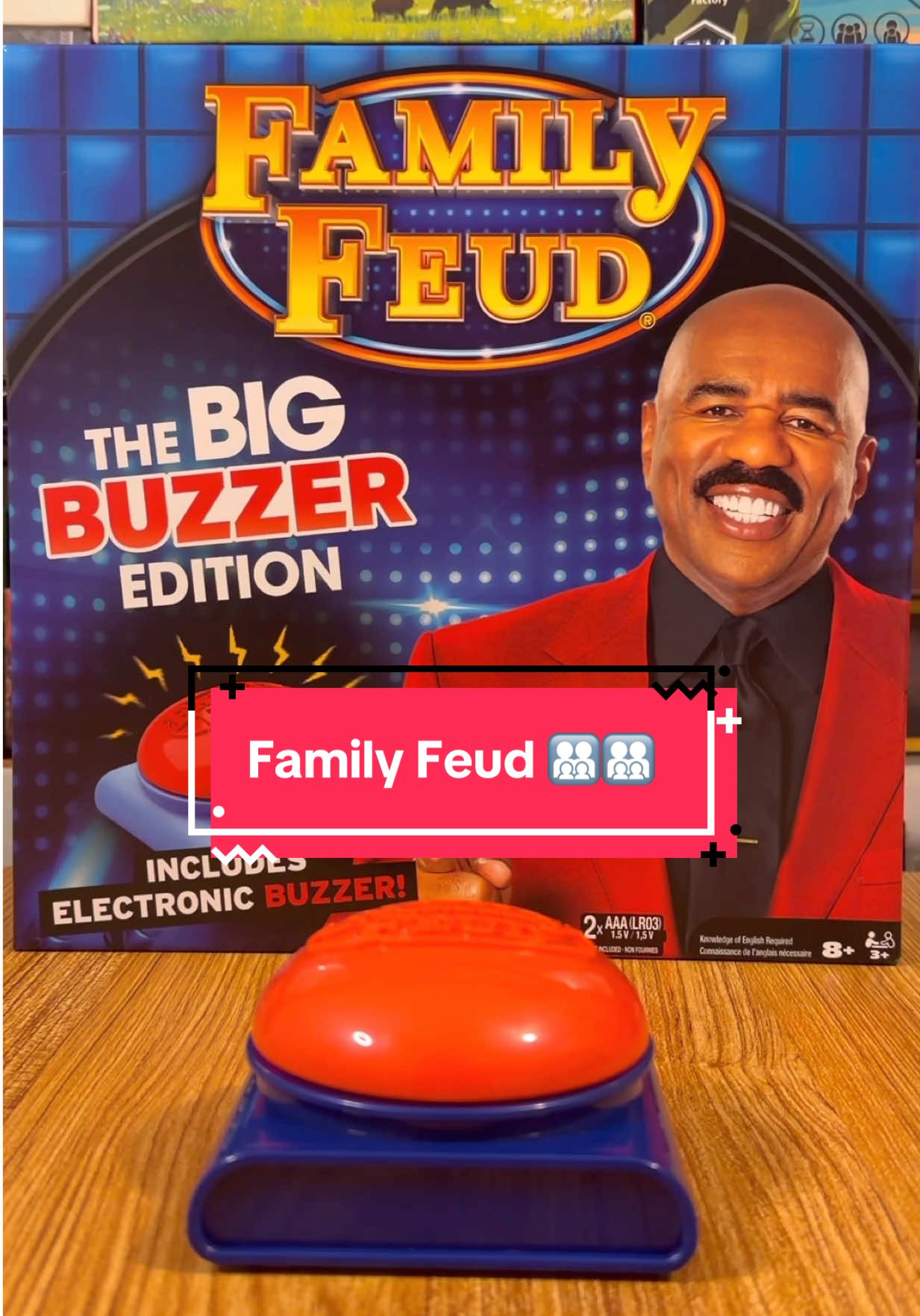 TikTok post by @tiktokboardgames for Spin Master. Caption reads: Bring the excitement of Family Feud home this....