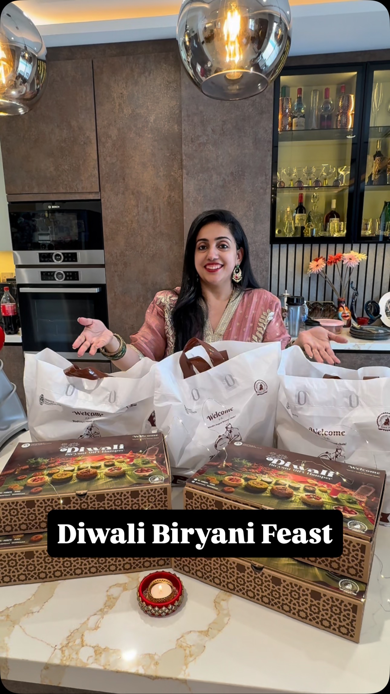 Instagram post by @lavanyavikram_ for Visit Dubai. Caption reads: This Diwali, we went all out with Dindigul....