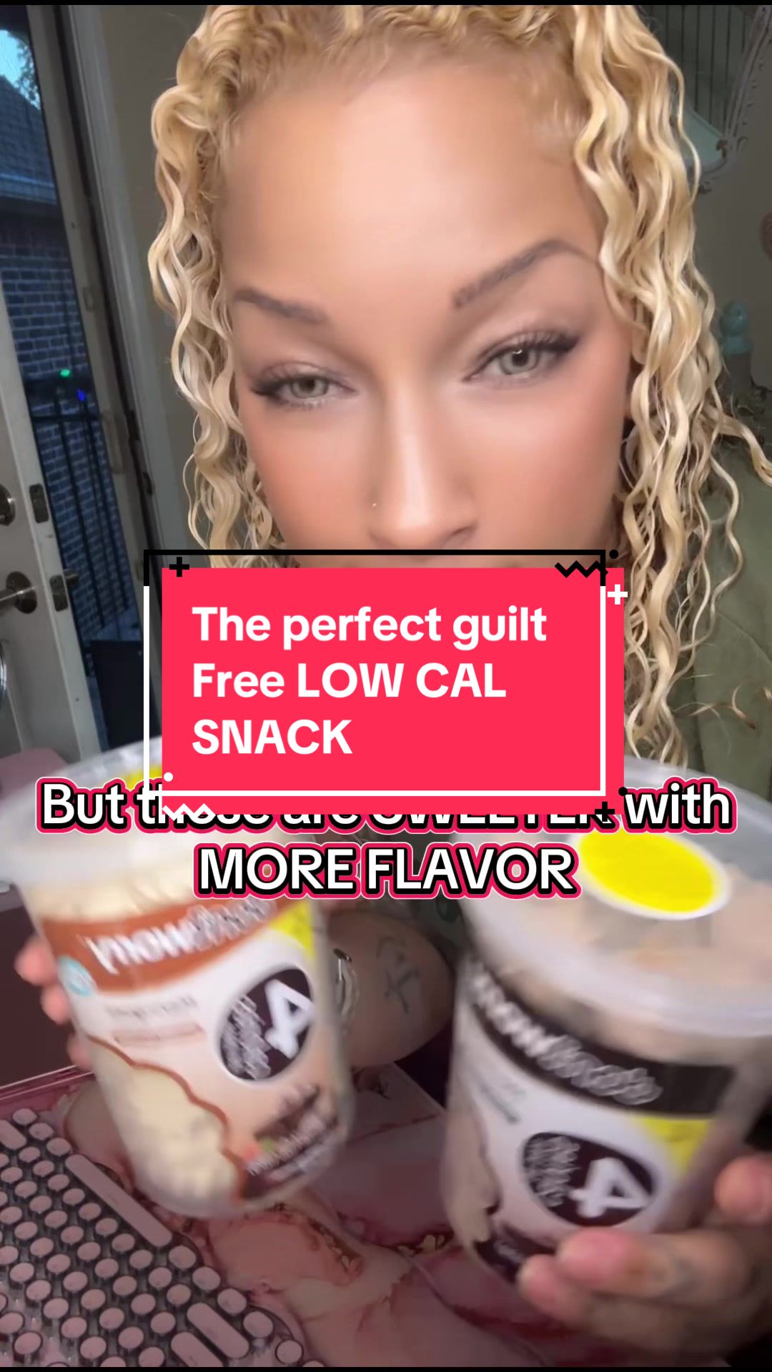 TikTok post by @tiffanychevelleofficial for dontworrysnacks. Caption reads: [...] sugar craving💕 @dontworry snacks....