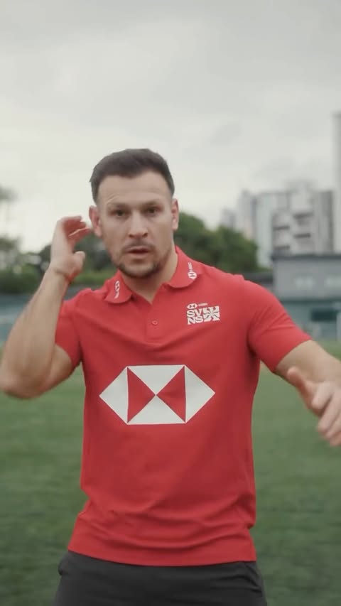 Instagram post by @alicia_quirk for HSBC. Caption reads: [...] SVNS the city of Singapore. 🔥 #HSBCSVNS....