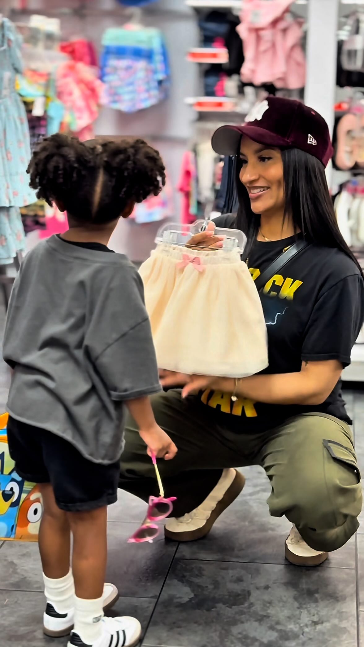 Instagram post by @connie_geronimo for Afterpay. Caption reads: #ad Prepping first-day looks for my girls is a....