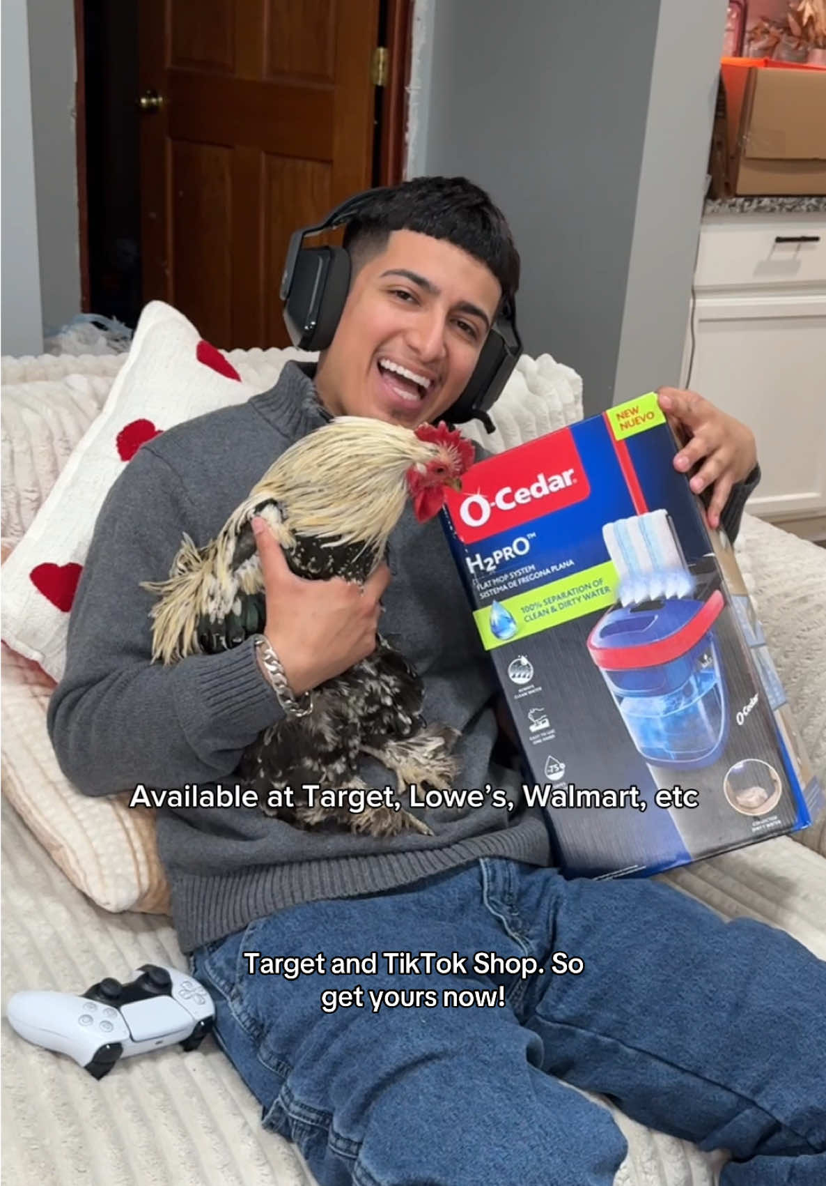 TikTok post by @neroanderika for O-Cedar. Caption reads: #ad #OCedarPartner Loving our new family member....