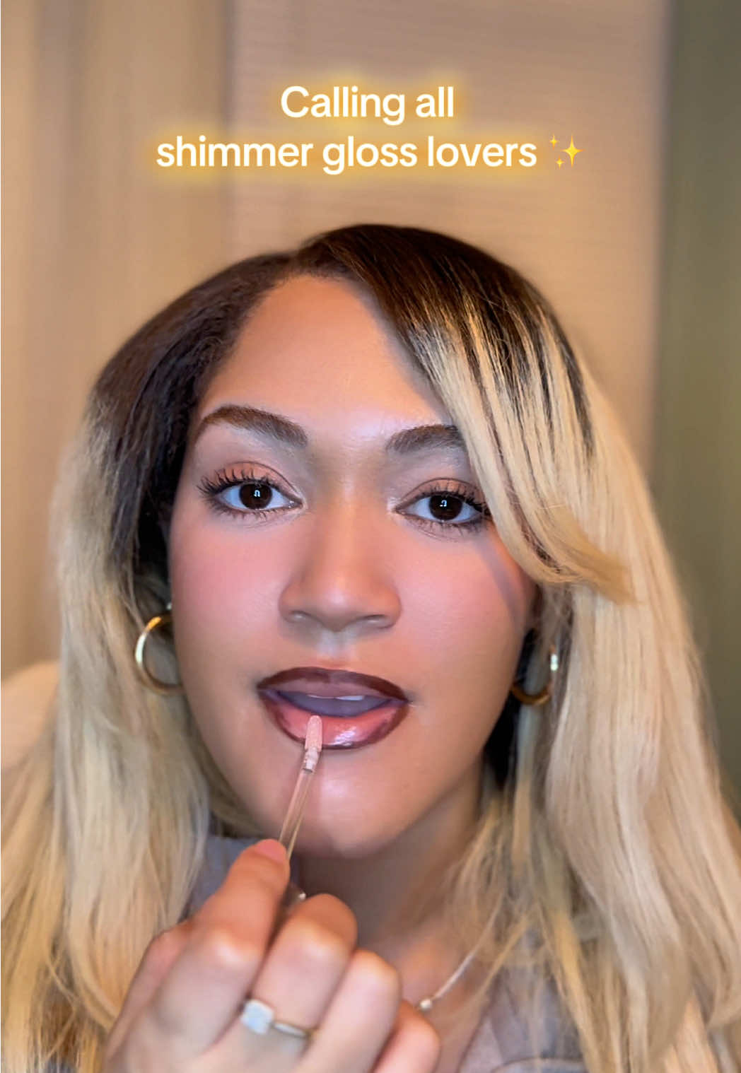 TikTok post by @francina.martinez for Palladio Beauty. Caption reads: I want you to see my gloss from Mars ✨@Palladio....