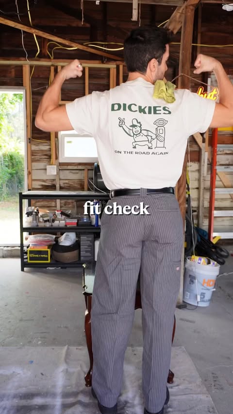 Instagram post by @thefliphut for Dickies. Caption reads: [...] “SHOP” for links to all my fits 👕

#ad....