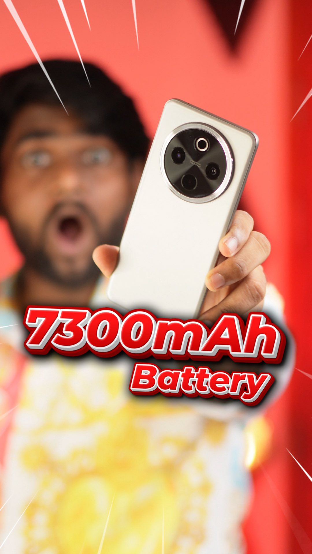 Instagram post by @rvtechtamil for Social Current India. Caption reads: 7300mAh Battery🔋on a Smartphone💀 | vivo T4 5G🔥....