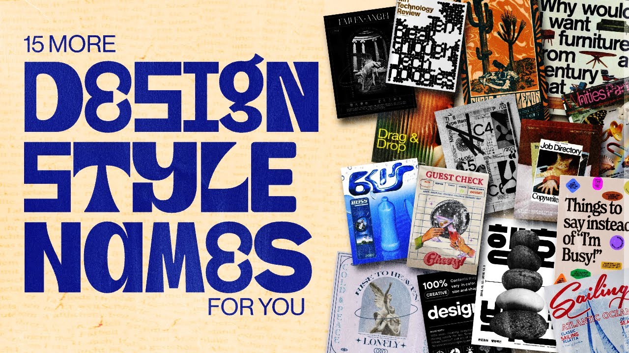 YouTube post by @Kittldesign for Kittl. Caption reads: 15 More Design Styles You've Never Heard Of.