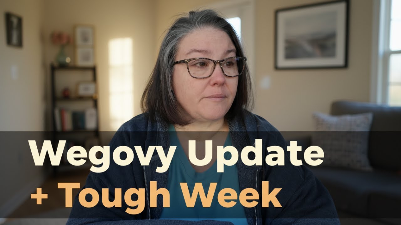 YouTube post by @mindypweightloss for BUILT Bar. Caption reads: Wegovy Update + A Devastating Setback.
