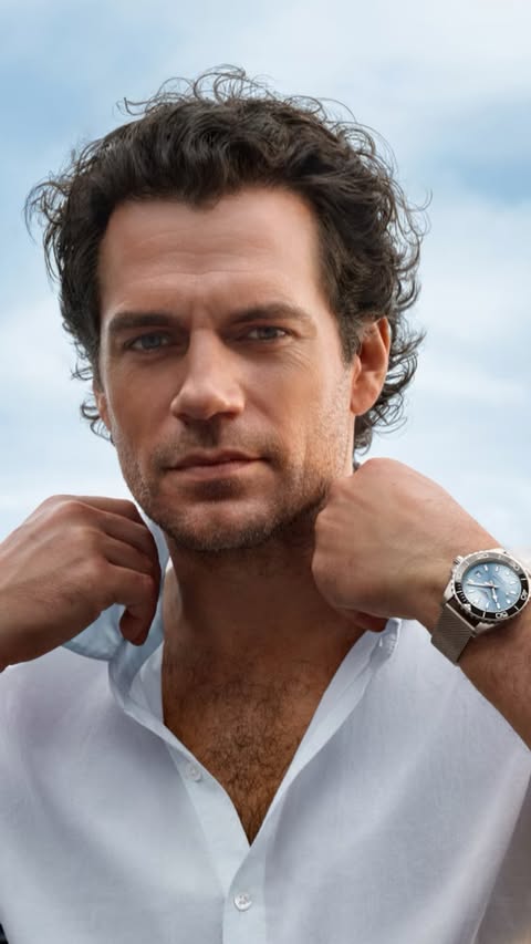 Instagram post by @henry_cavill_fansite for Longines. Caption reads: #henrycavıll in the new @longines ad....
