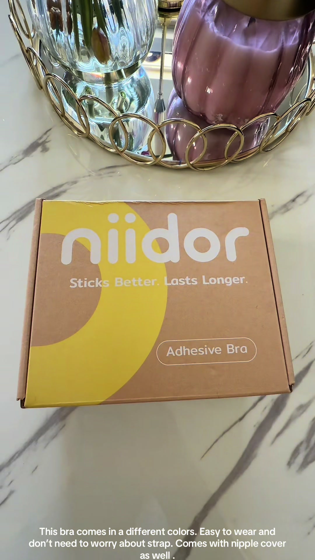 TikTok post by @sumitrabhldhungel for Niidor. Caption reads: Niidor adhesive bra #stickybra #straplessbra [...].