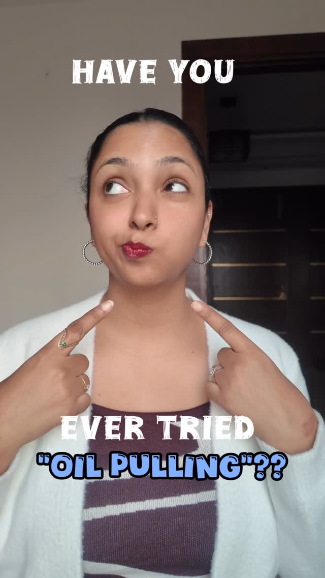 Instagram post by @righdeshwari for Blue Nectar. Caption reads: Comment for the links 🔗 
.
.
.
#oilpulling....