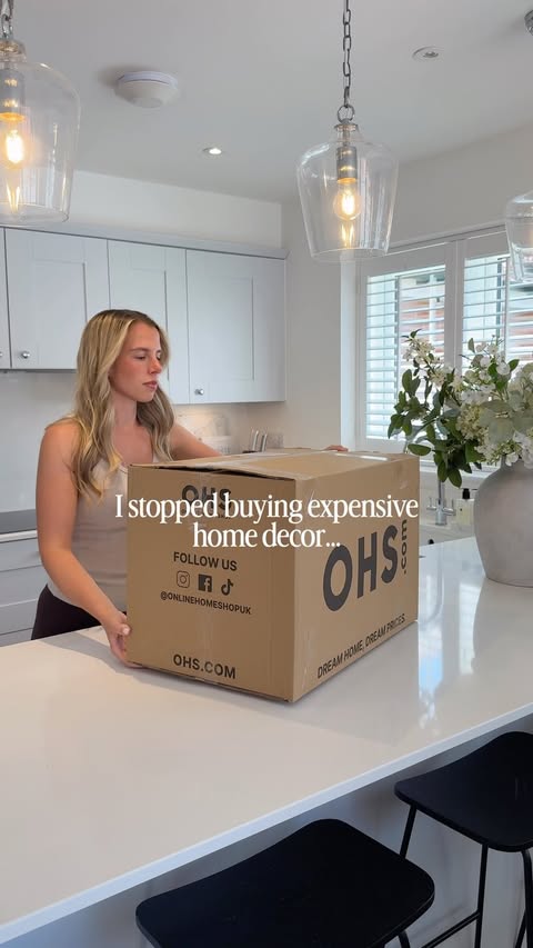 Instagram post by @home.at.eight for Online Home Shop. Caption reads: AD I used to think creating a home I loved meant....