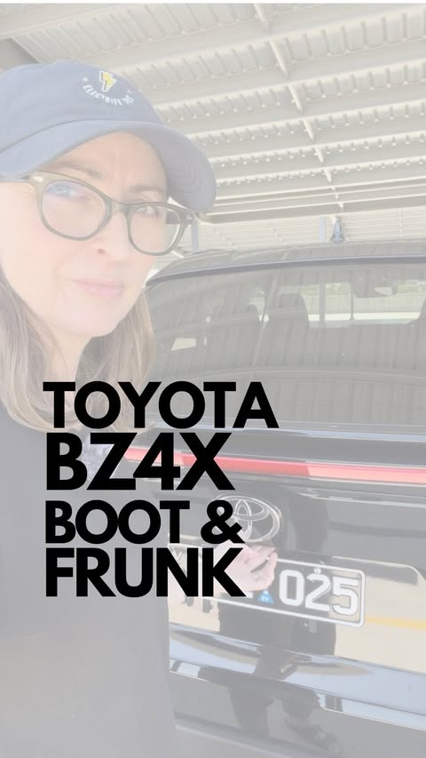 Instagram post by @electrify_this for Toyota. Caption reads: Toyota BZ4X AC: 22kW DC: 150kW 74.7kWh battery....