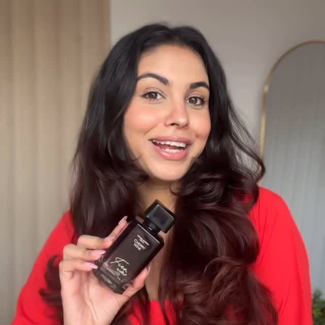 Instagram post by @kashishh_s for Mcaffeine. Caption reads: Not your regular perfume—this one owns the room.....