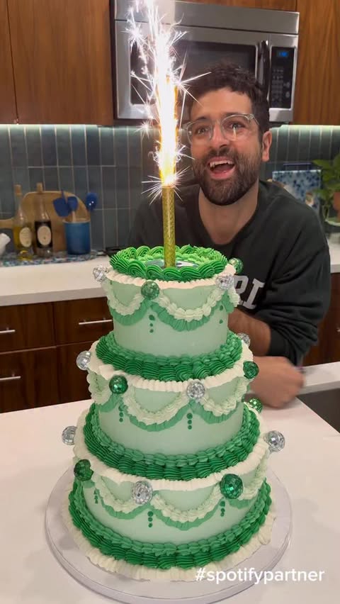 Instagram post by @thejonnycakes for Spotify. Caption reads: I made a birthday cake for @spotify!....
