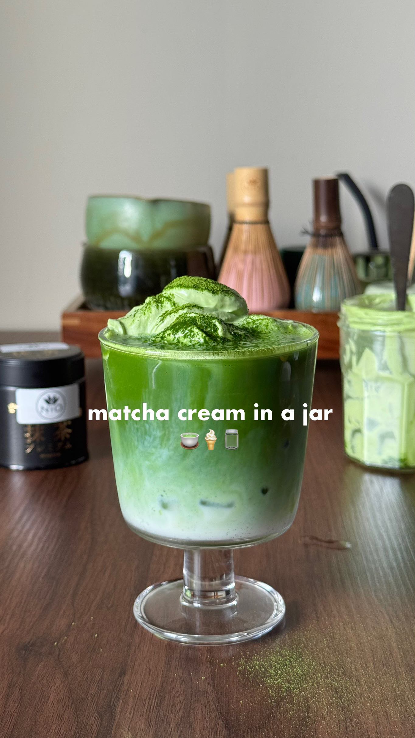 Instagram post by @thedrinkablefeed for Nioteas. Caption reads: Today I’m making a matcha cream using just one....