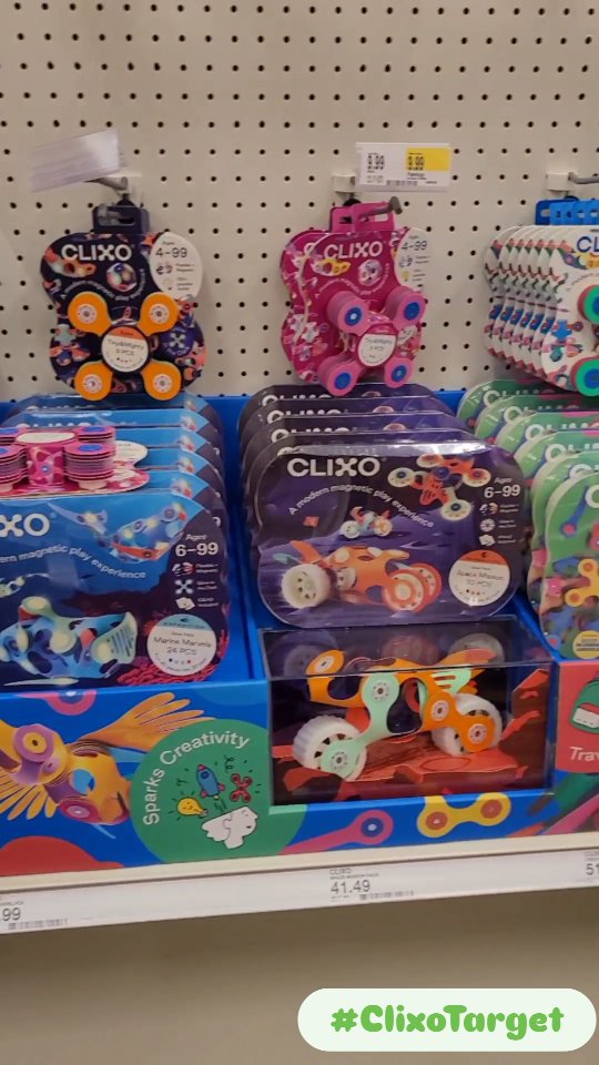 Instagram post by @lilyssweetworldtoyreview for Clixo. Caption reads: [...] to Target for the exciting launch of....