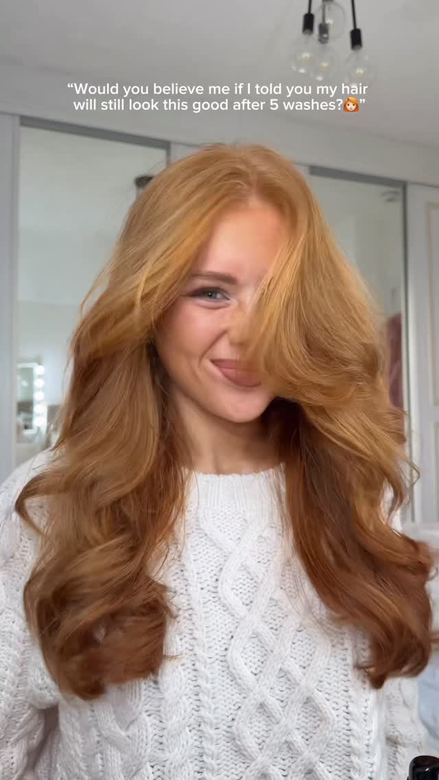 Instagram post by @hollyhoneyman for OLAPLEX. Caption reads: POV: Your hair still looks fresh 5 washes later....