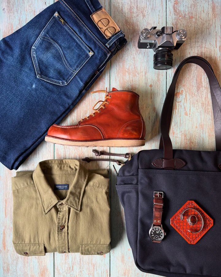 Instagram post by @joey_sam_blue for Proper Cloth. Caption reads: Heritage style of the day, American classics....