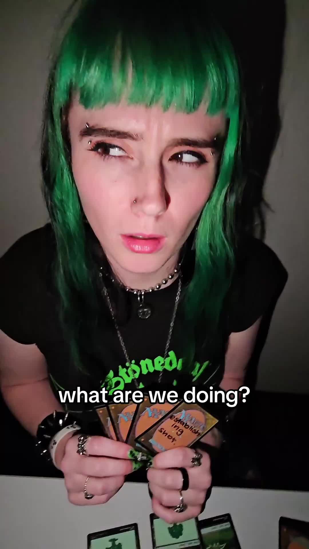 TikTok post by @goodgamesmorley for Magic: The Gathering. Caption reads: learn to play Magic: The Gathering with us #ad....