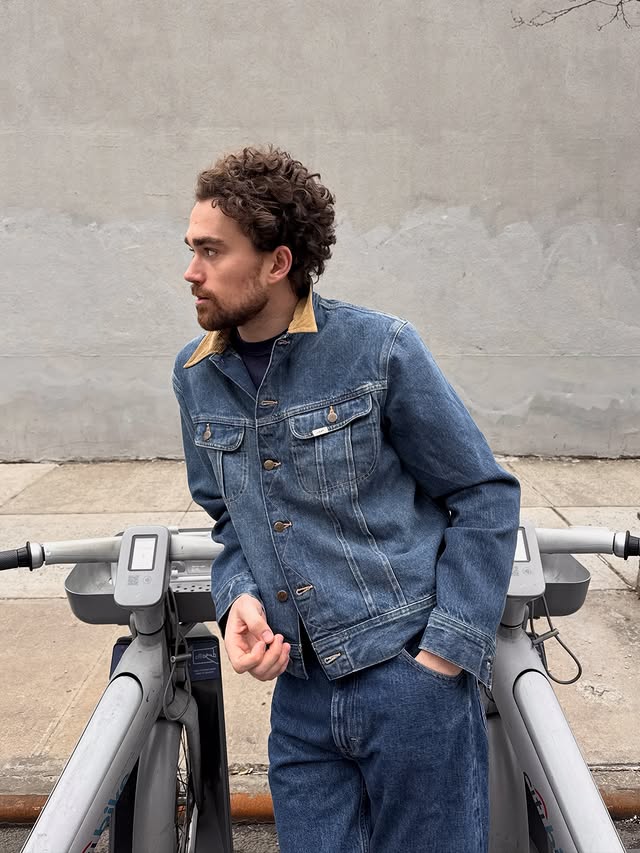 Instagram post by @ethantglenn for J.Crew. Caption reads: Two heritage American icons. @jcrew x @leejeans....