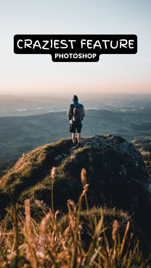 Instagram post by @travel_with_domi for Adobe Photoshop. Caption reads: Ad/Werbung • This feature is insane🤯

Have you....