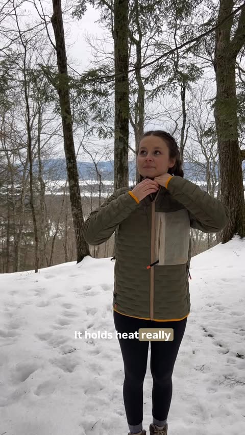 Instagram post by @kenzie.bigelow for Backcountry. Caption reads: #BackcountryPartner A good layering system can....