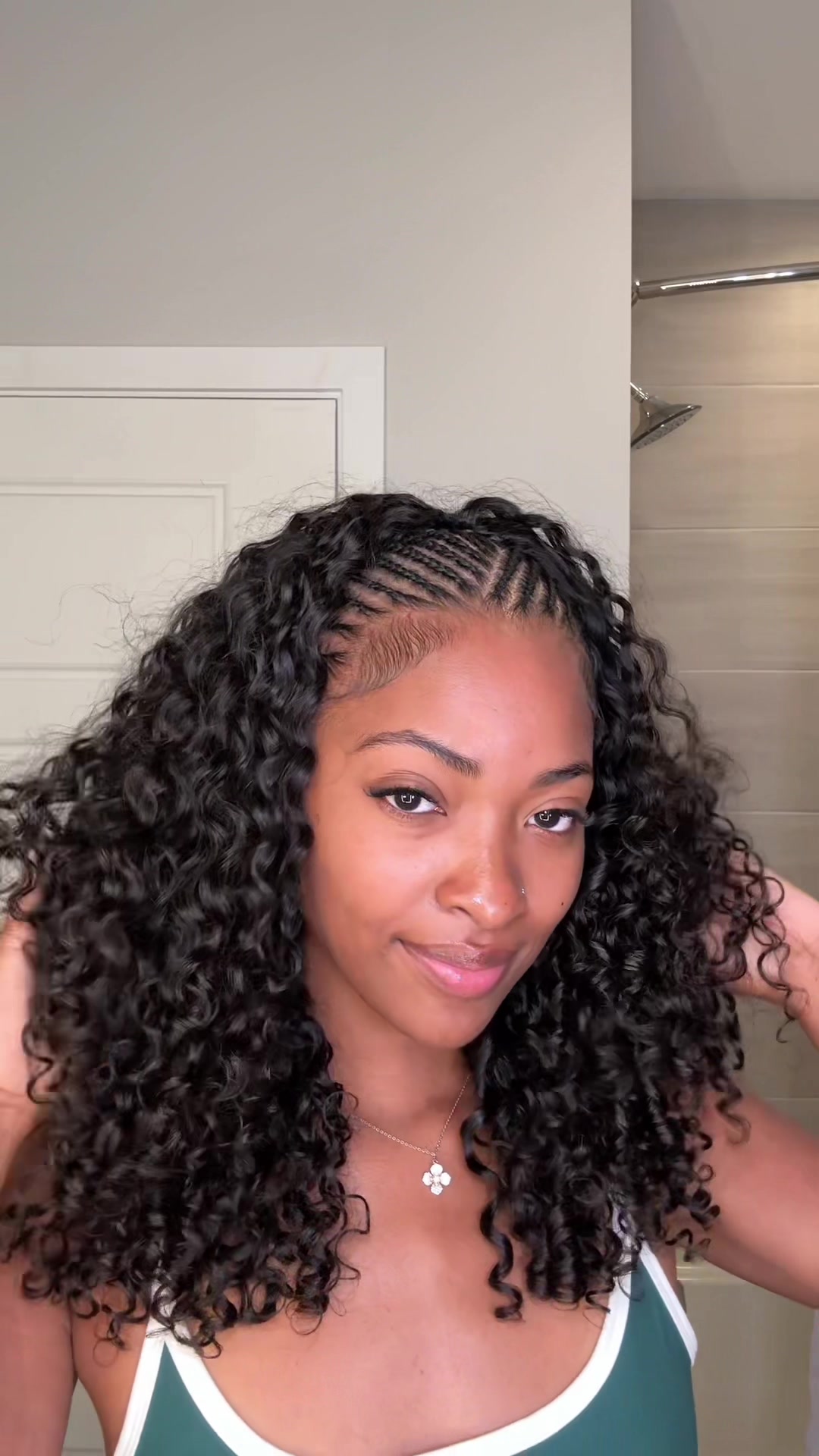 TikTok post by @xoalyria for ISEE HAIR. Caption reads: This came out so cuteee😚 Half wig from @ISEEHAIR....