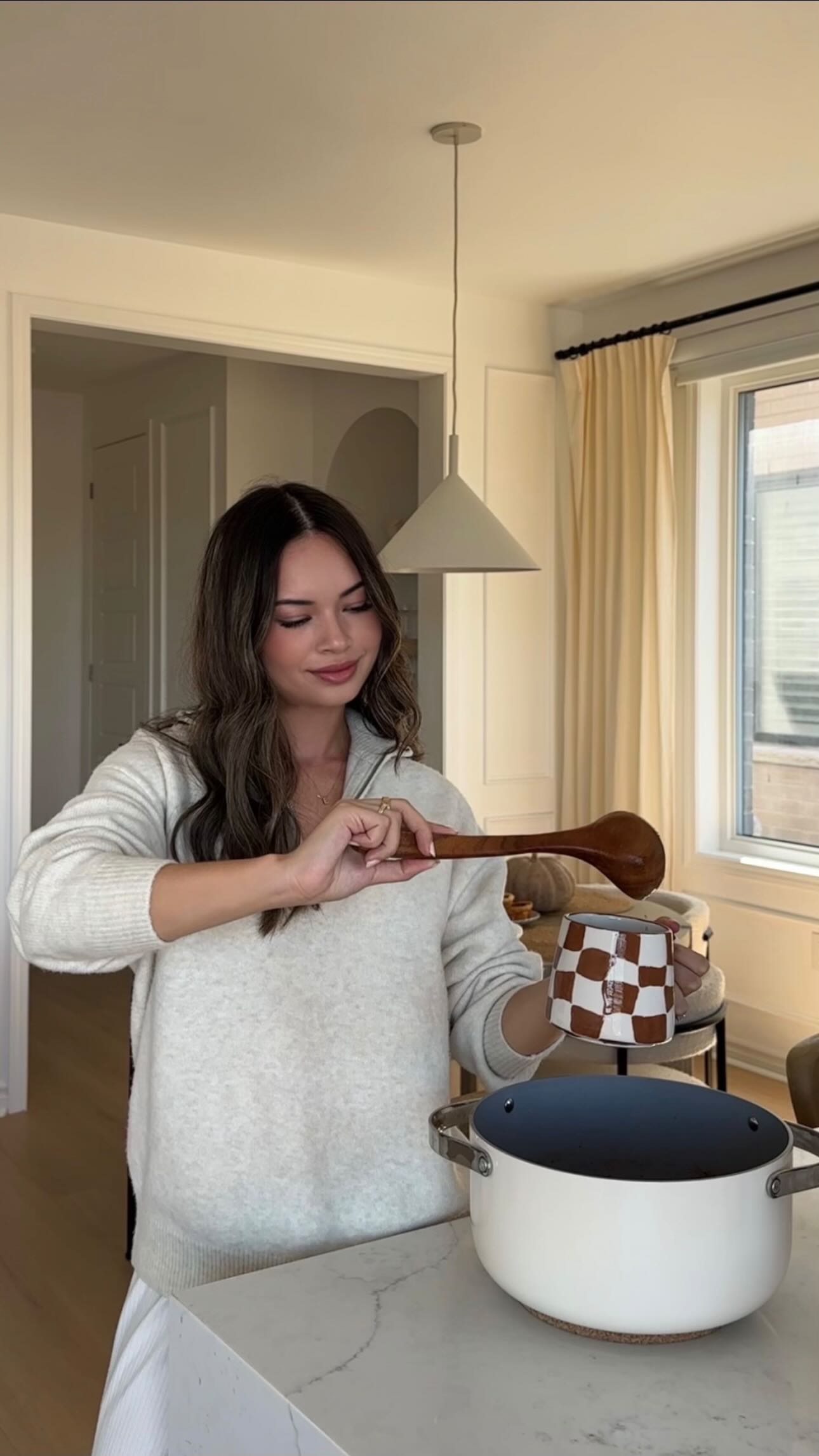 Instagram post by @emilyrogs for Evite. Caption reads: host an early fall brunch with me ☕️🍪 obsessed....