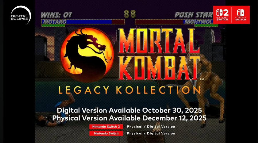 Instagram post by @mkarcadekollection for Mortal Kombat. Caption reads: [...] date for the digital edition of....