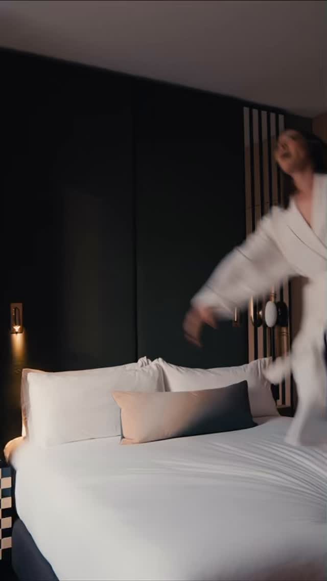 Instagram post by @harinef for W Hotels. Caption reads: fashionably early for once in my life like hello....