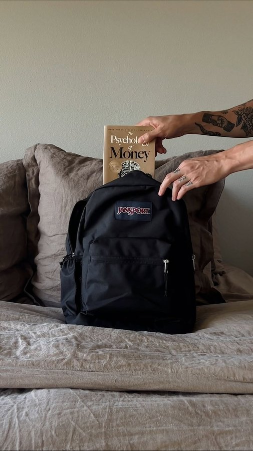 Instagram post by @arthurtparra for JanSport. Caption reads: #ad This is my EDC with @jansport @target....