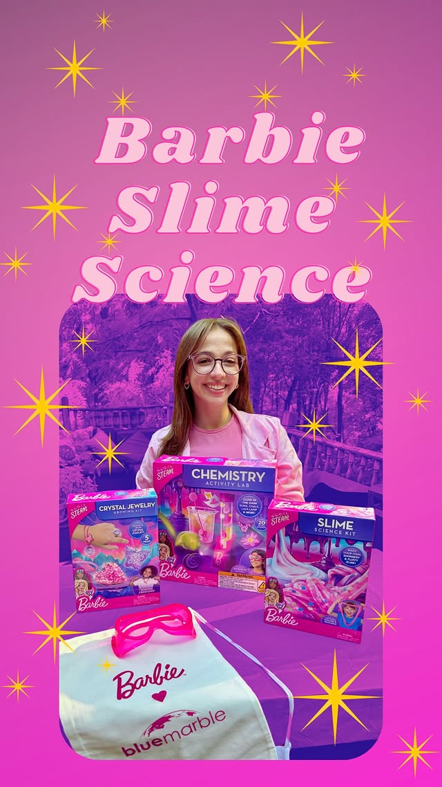 Instagram post by @nerdgirlnews for Barbie. Caption reads: Science, but make it Barbie 💖 When girls see....