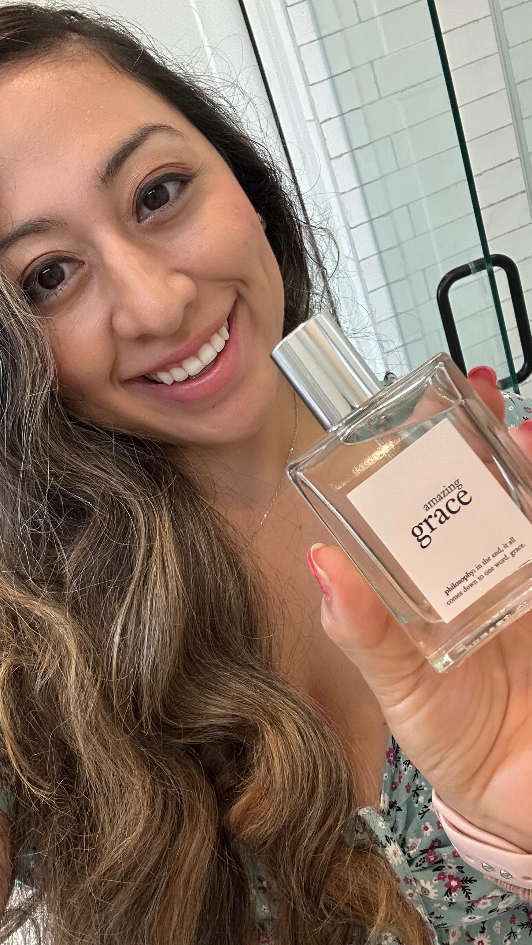 Instagram post by @victoriabelliston for philosophy. Caption reads: Current favorite “clean girl fragrance” that....