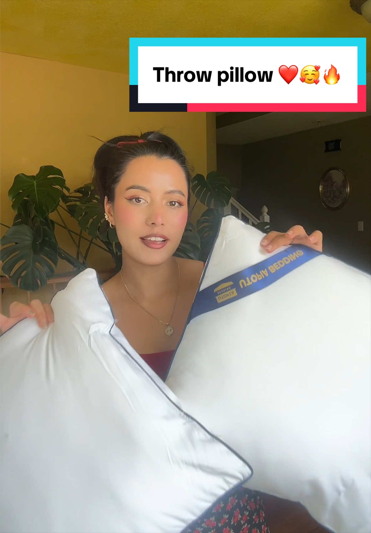 TikTok post by @bipanakarki_9 for Utopia Deals. Caption reads: @Utopia Brands Utopia Bedding Aesthetic Pillows....