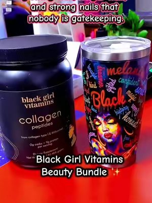 TikTok post by @shesunmoved for Black Girl Vitamins. Caption reads: [...] 💆🏾‍♀️✨ I finally grabbed the Black Girl....