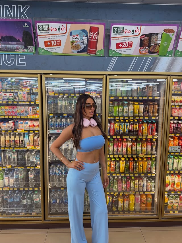 Instagram post by @ambsphillips for Yeoreo. Caption reads: just a diva staying hydrated 🧃 ad....