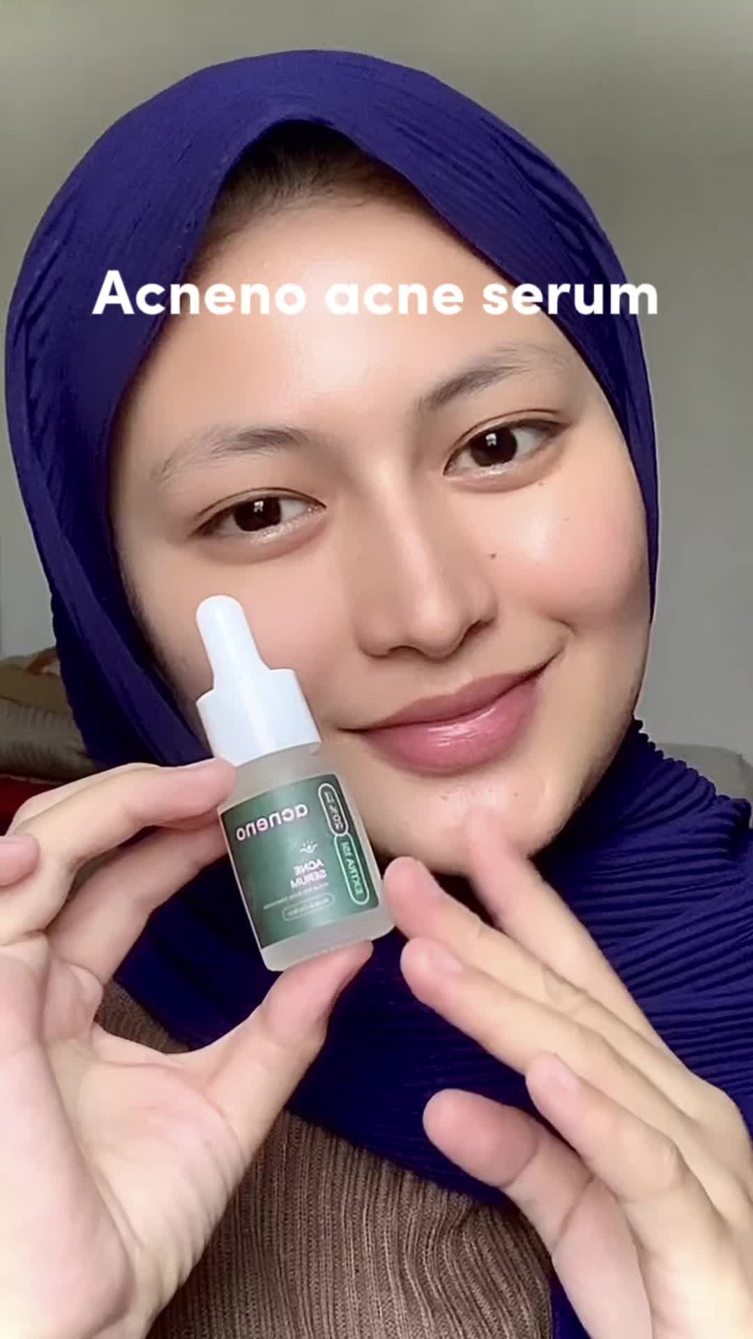TikTok post by @nandaarsyy for Acneno Indonesia. Caption reads: [...] terus kemerahan juga memudar....
