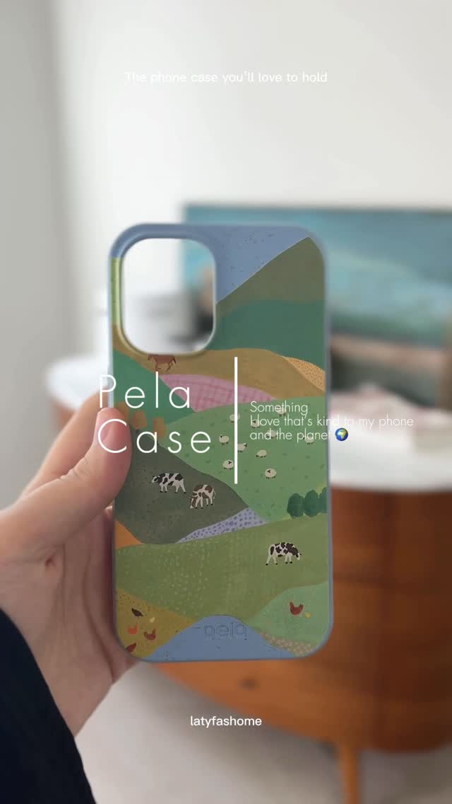 Instagram post by @latyfashome for Pela Case. Caption reads: Gentle on earth 🌍 
Strong enough for everyday....