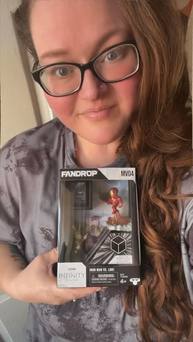 Instagram post by @kirstyandhercrew for Zavvi. Caption reads: [...] godly mischief 😈🤖 #MyFANDROP @amazonuk....