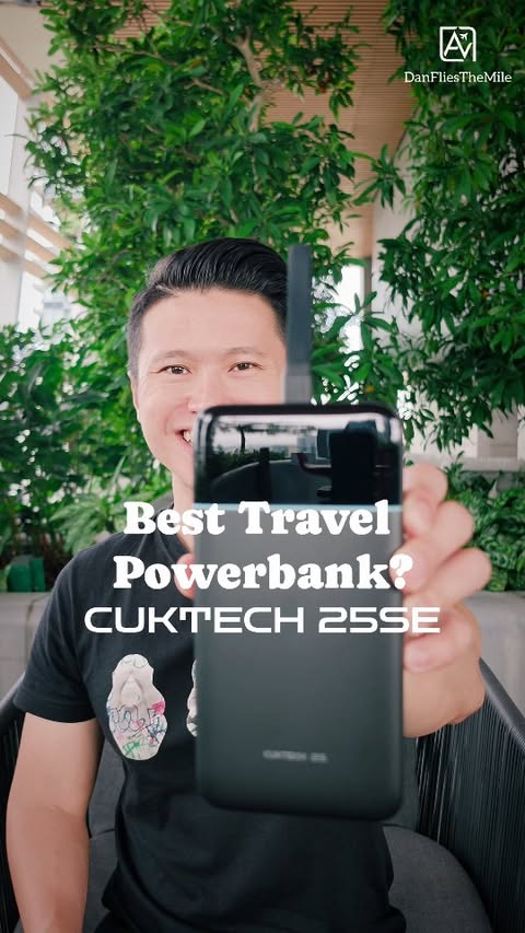 Instagram post by @danfliesthemile for CUKTECH. Caption reads: [...] bank you'll need for travelling - the....