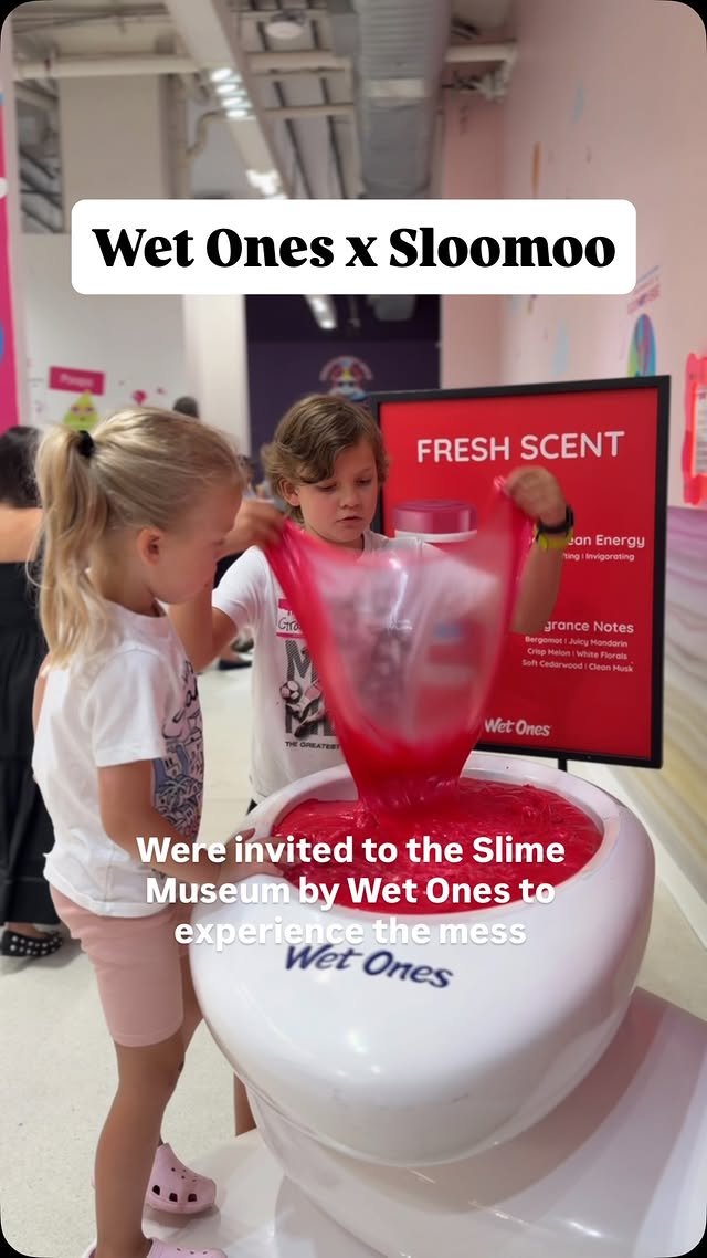 Instagram post by @kidsguidenyc for Sloomoo Institute. Caption reads: [...] brand collaboration @wetones x....