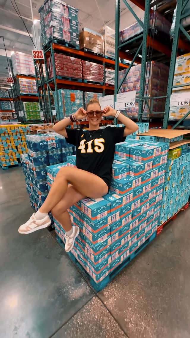Instagram post by @maddie.perkins for 98Strong. Caption reads: @drinkolipop + @costco = the collab we always KNEW....