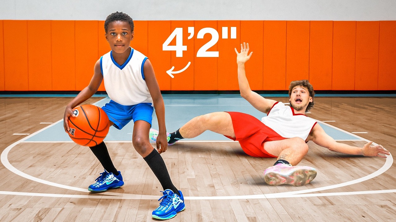 YouTube post by @Jesser for Bucketsquad. Caption reads: Heights 4ft to 7ft Compete in a 1v1 Tournament for....